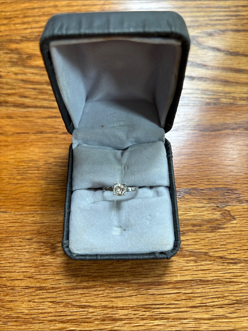 Antique Kiddiegem  ring size 4. Sterling silver and rhinestone